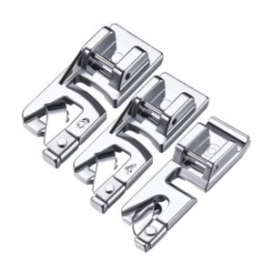 3PCS Rolled Hem Sewing Machine Presser Foot Set (3mm, 4mm and 6mm)
